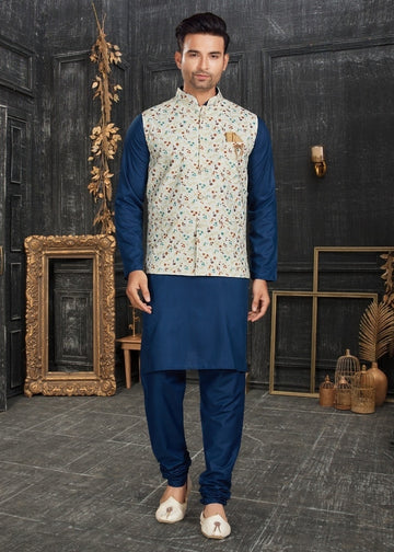 Vol 68A Fancy Kurta Pajama With Designer Koti Set D.No 68008