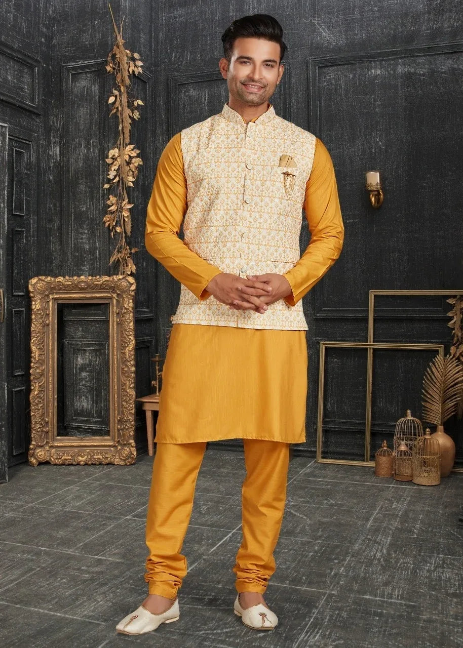 Vol 68A Fancy Kurta Pajama With Designer Koti Set D.No 68012 - Anant Exports