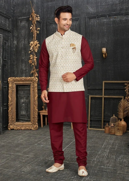 Vol 68A Fancy Kurta Pajama With Designer Koti Set D.No 68009 - Anant Exports
