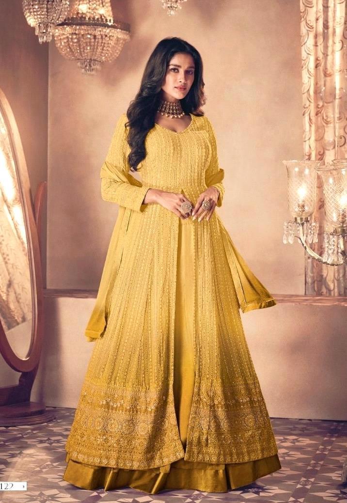 Sayuri Noor Gold Shaded Designer Georgette Salwar Suit D.No 122-O - Anant Exports
