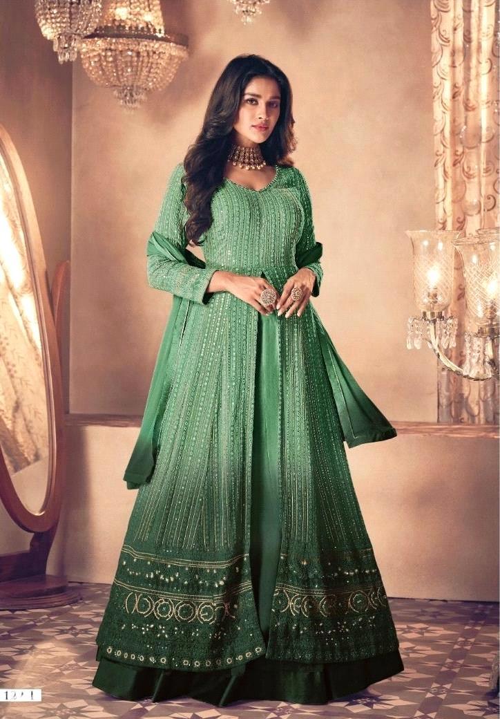 Sayuri Noor Gold Shaded Designer Georgette Salwar Suit D.No 122-P - Anant Exports