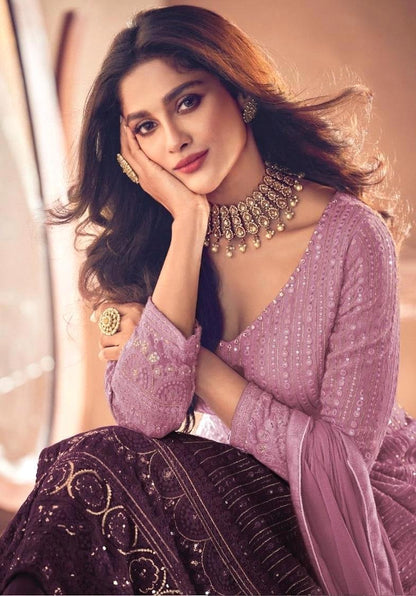 Sayuri Noor Gold Shaded Designer Georgette Salwar Suit D.No 122-L - Anant Exports