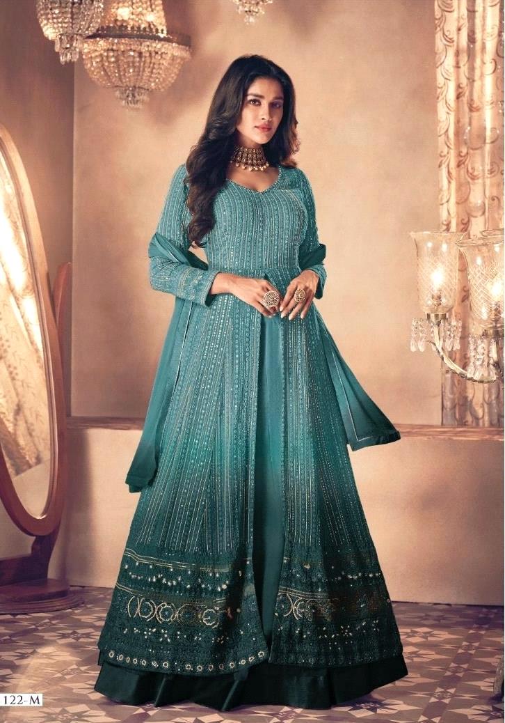 Sayuri Noor Gold Shaded Designer Georgette Salwar Suit D.No 122-M