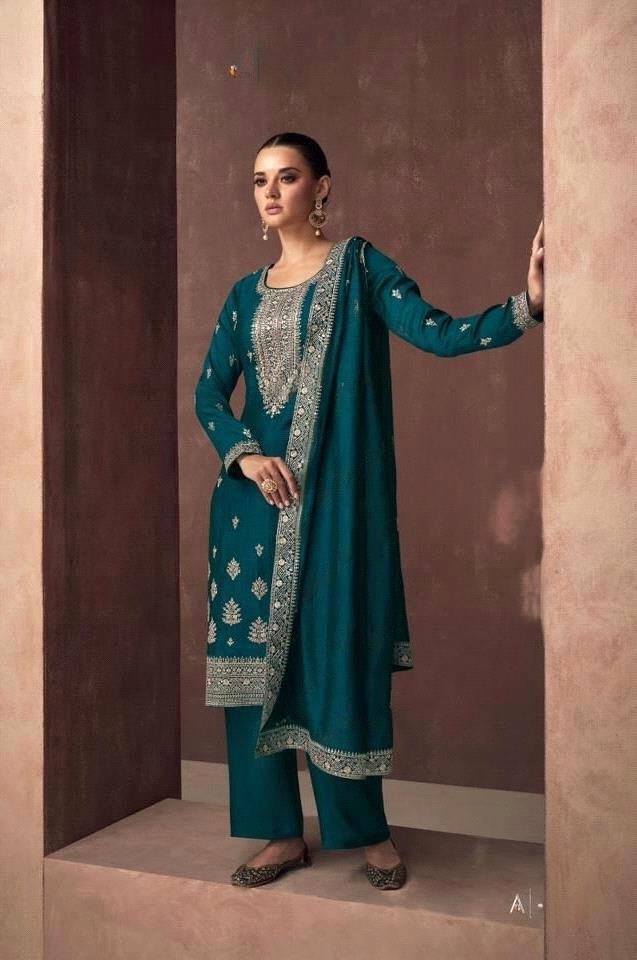 AASHIRWAD GULKAND ZAHA PREMIUM SILK SALWAR SUIT D.NO 9585