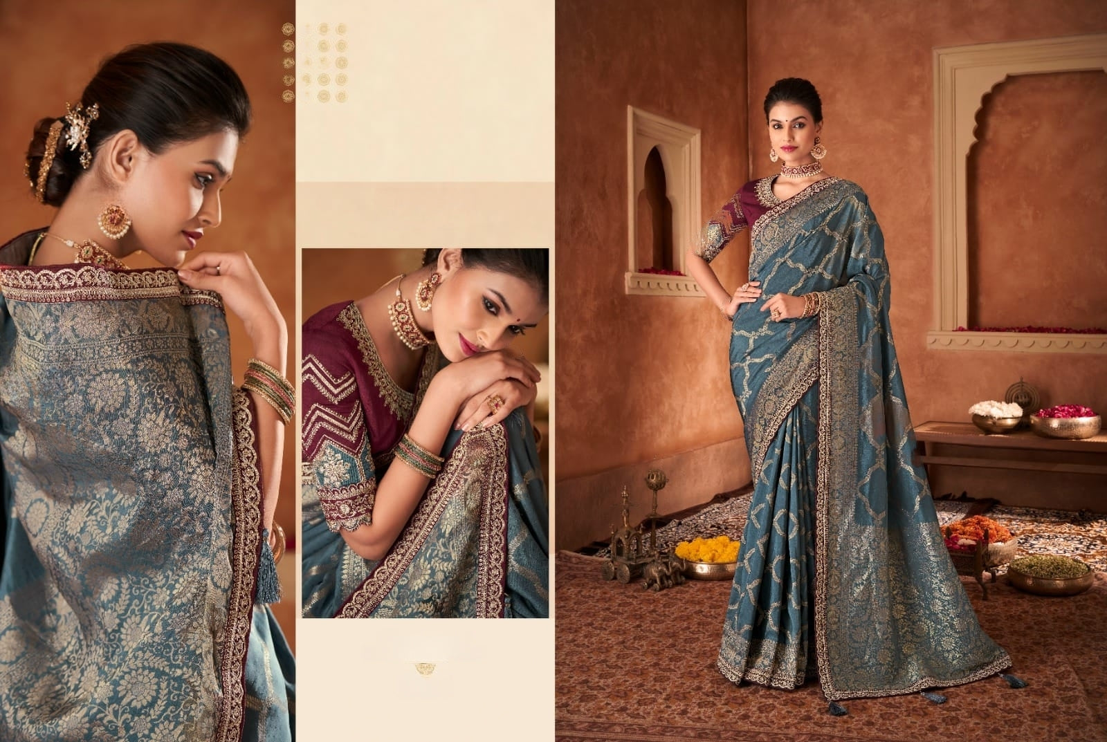 Anmol Meera Festive Wear Fancy Saree D.No 7009