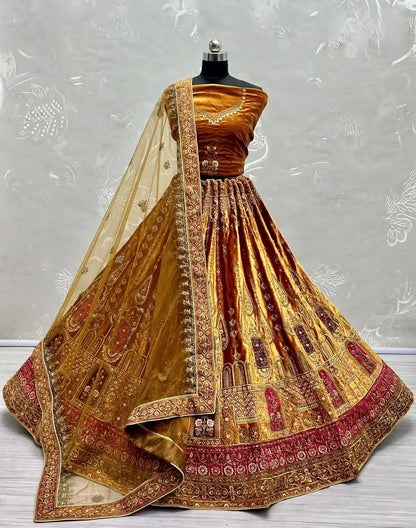 Bridal Velvet Embroidered Lehenga Choli D.No 2491-C - Anant Exports