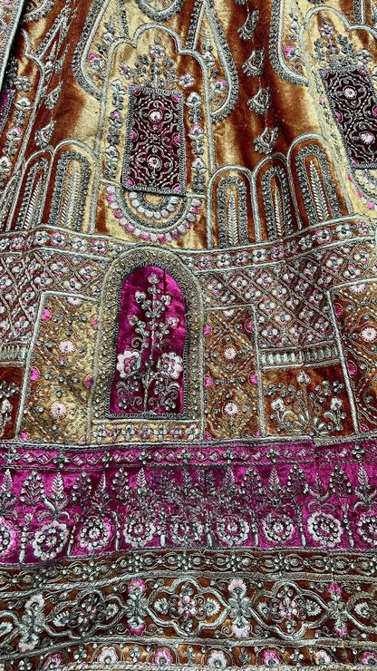 Bridal Velvet Embroidered Lehenga Choli D.No 2491-C - Anant Exports