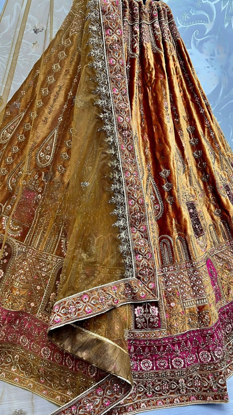 Bridal Velvet Embroidered Lehenga Choli D.No 2491-C