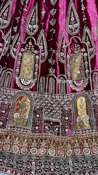 Bridal Velvet Embroidered Lehenga Choli D.No 2491-B - Anant Exports