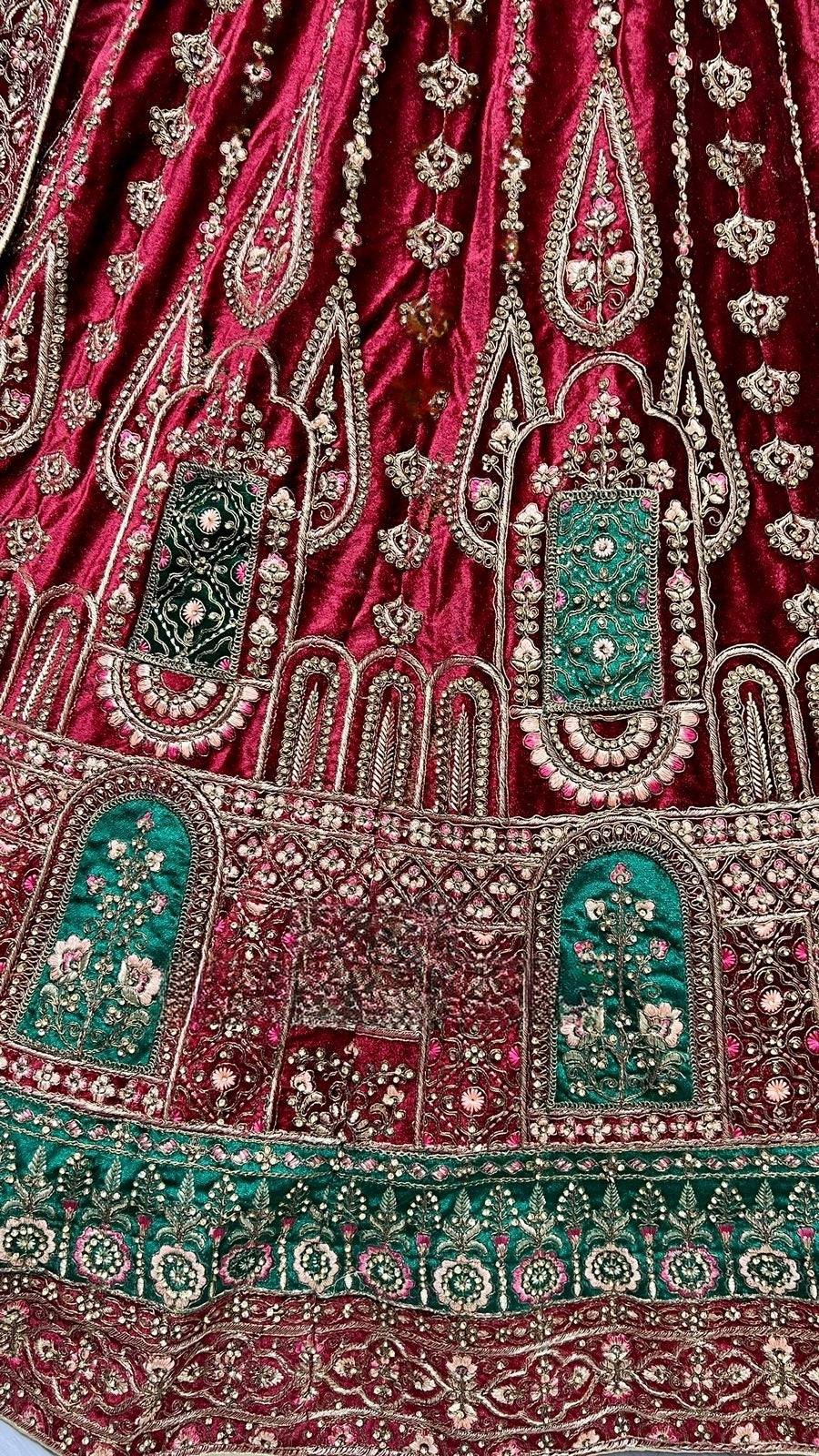 Bridal Velvet Embroidered Lehenga Choli D.No 2491-A