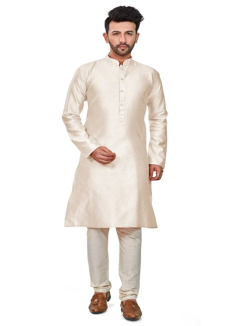 White Colour RFSK 009 Kurta Pajama - Anant Exports