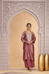 Magenta Orgenza Shimmer A-Line Kurta Set with Palazzo Kurta Set Anant Tex Exports Pvt.Ltd..