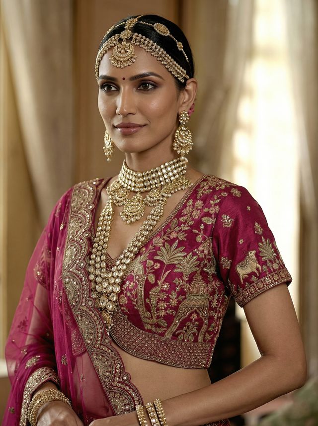 Pink Pure Soft Net Heavy Embroidery Work Bridal Lehenga