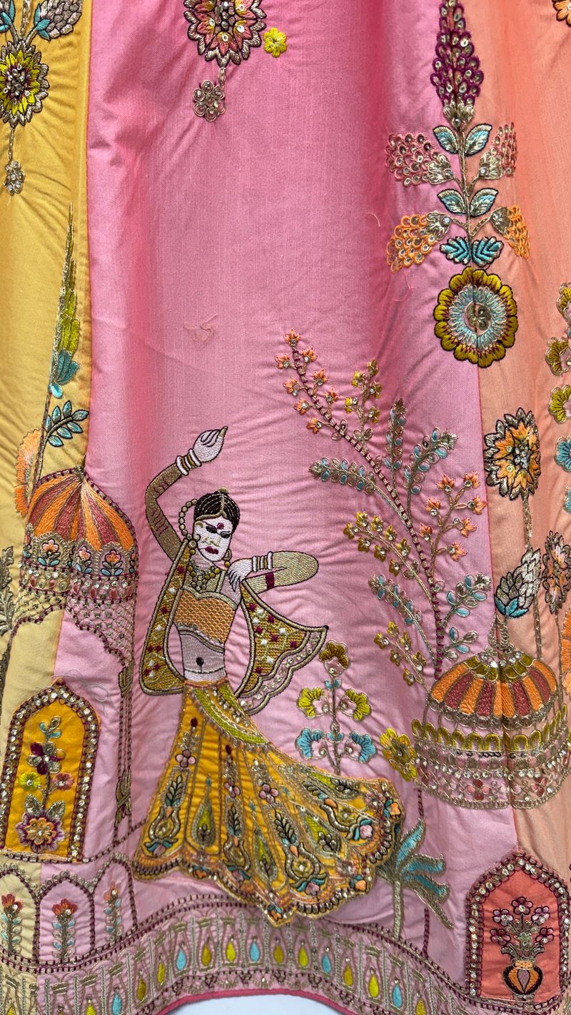 Multi Pink Pure Soft Silk Premium Bridal Lehenga Choli