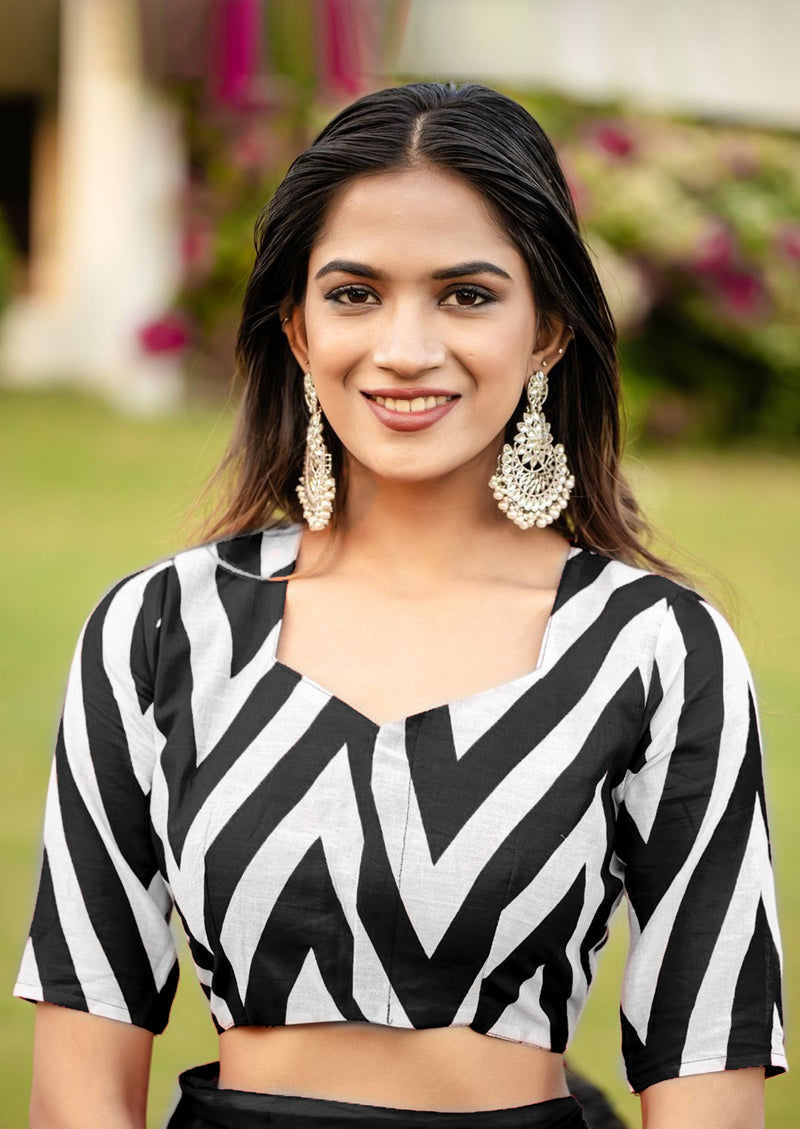 Black Pure Soft Cotton Bagru Block Print Saree