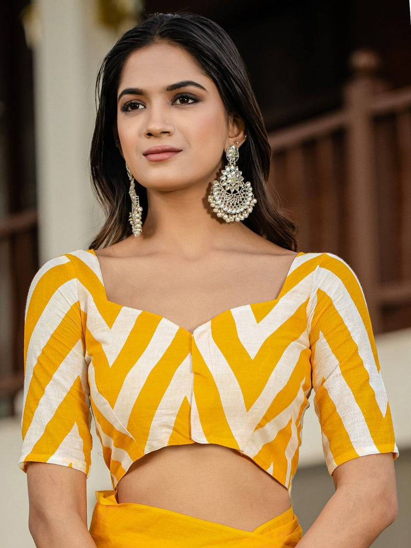 Yellow Pure Soft Cotton Bagru Block Print Saree