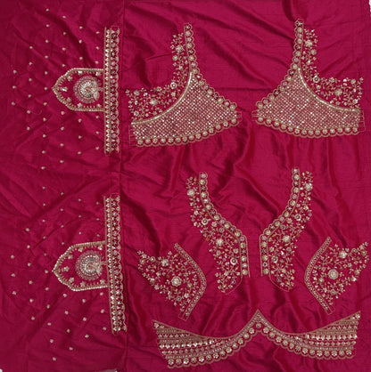 Red Pure Gadhwal Silk Peacock Pattern Handwork Motif Sequins Work Bridal Lehenga Choli