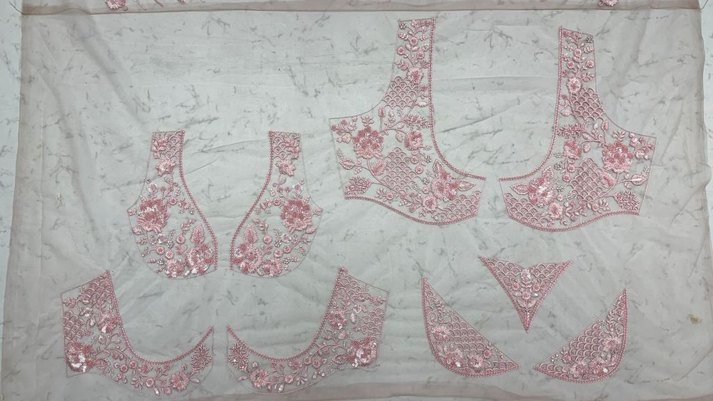 Pink Pure Premium Net Handwork Kasti &amp; Motif Zari Metallic Sequins Work Wedding Saree