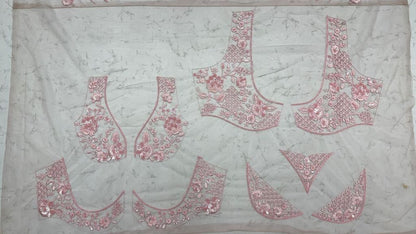 Pink Pure Premium Net Handwork Kasti &amp; Motif Zari Metallic Sequins Work Wedding Saree