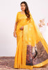 Yellow Pure Soft Banarasi Silk Zari Woven Saree 