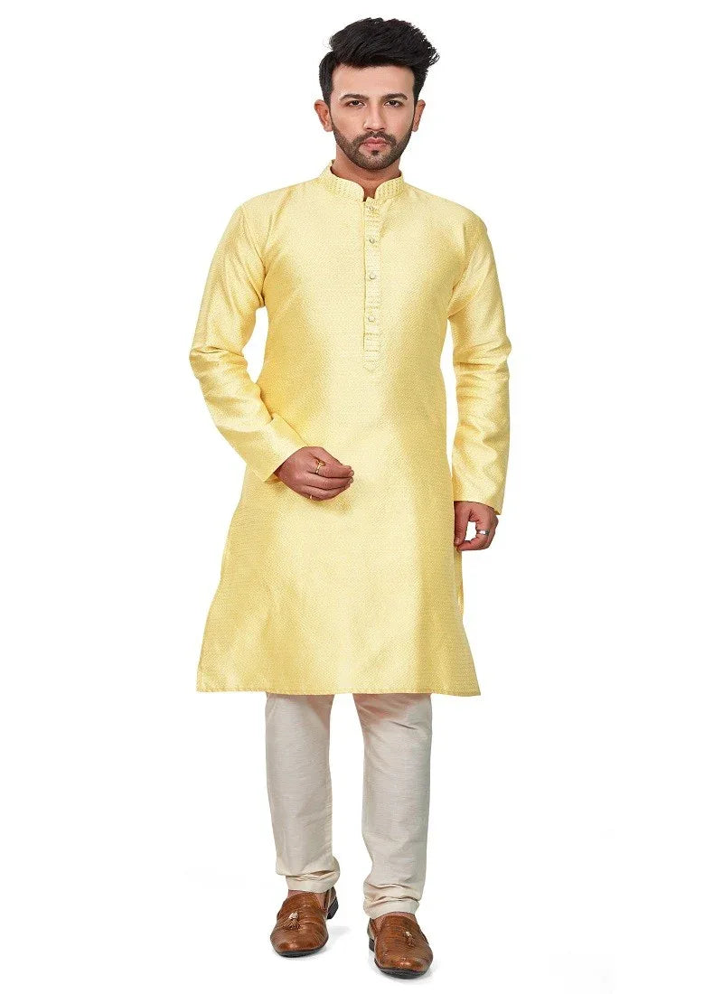 Yellow Colour RFSK 009 Kurta Pajama - Anant Exports