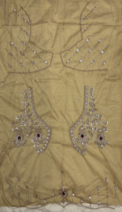 Chicku Pure  Fendi Tussaud Silk Crystal Beads work Multi Thread Dori and Sequins Work Sequins Work Bridal Lehenga Choli