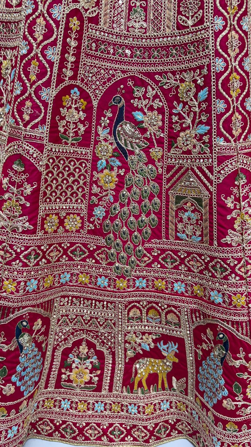 Rani Pink Pure Soft Silk Heavy Embroidery Work Bridal Lehenga 