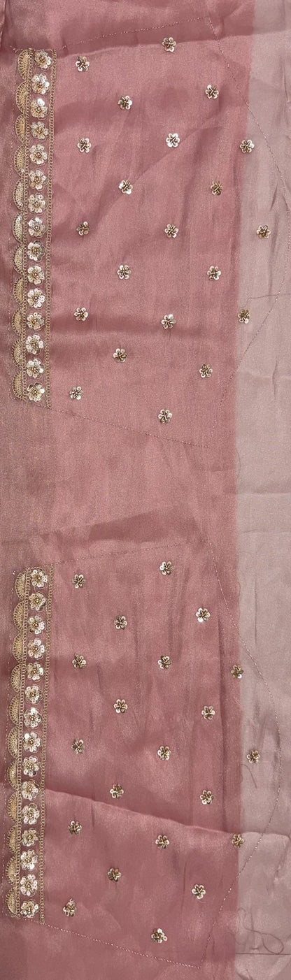 Multi Pure Soft Satin Silk Heavy Beads Motif Zari Embroidery Sequins Work Bridal Lehenga Choli