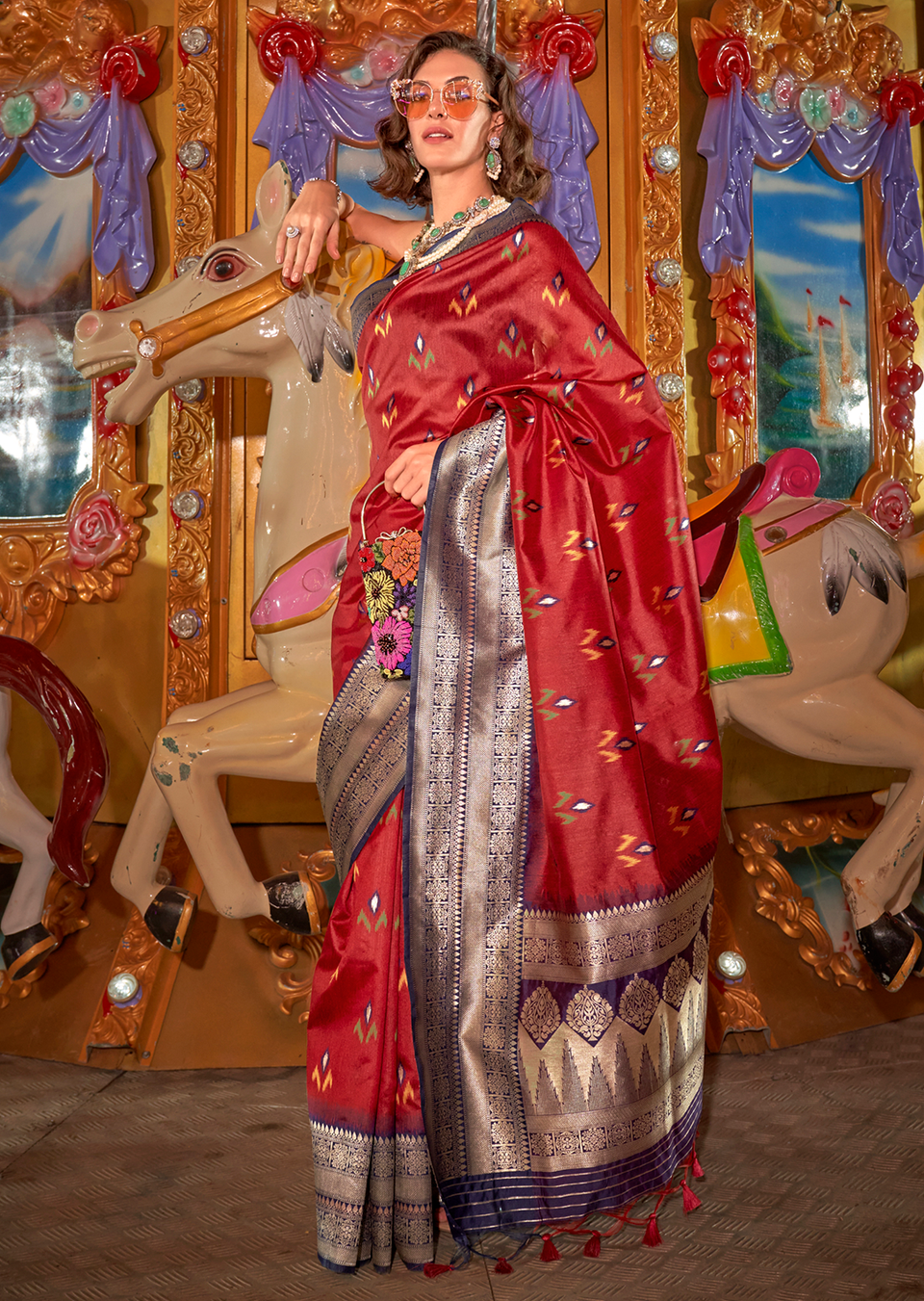 Party Wear Handloom Silk Saree