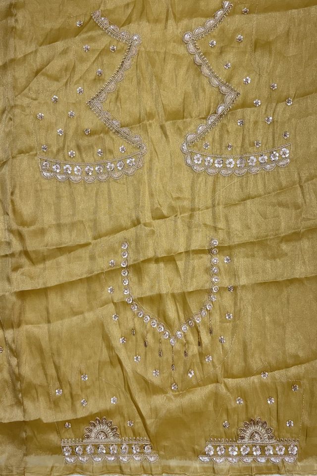 Multi Pure Soft Satin Silk Heavy Beads Motif Zari Embroidery Sequins Work Bridal Lehenga Choli