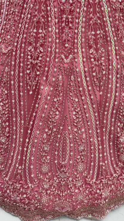 Pink Pure Soft Net Heavy Embroidery Work Bridal Lehenga Bridal Lehenga Anant Tex Exports Pvt.Ltd..