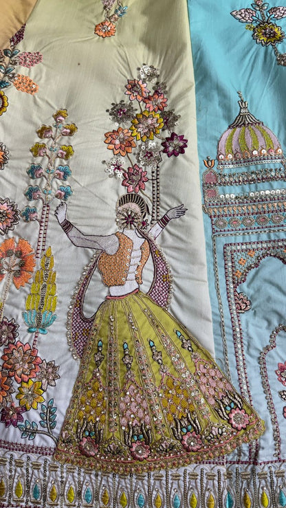 Multi Pista Pure Soft Silk Premium Bridal Lehenga Choli Wedding Lehenga Choli Anant Tex Exports Pvt.Ltd..