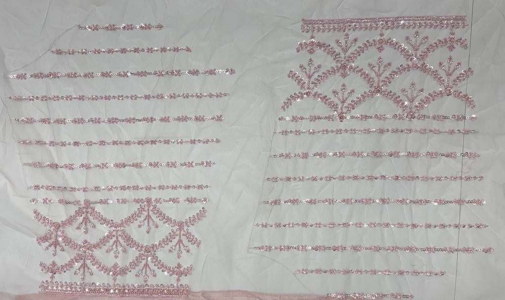 Pink Pure Heavy Net Motif Handwork Zari Sequins Work Bridal Lehenga Choli