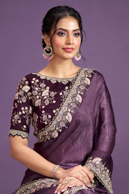 Crape Sartin Silk Saree