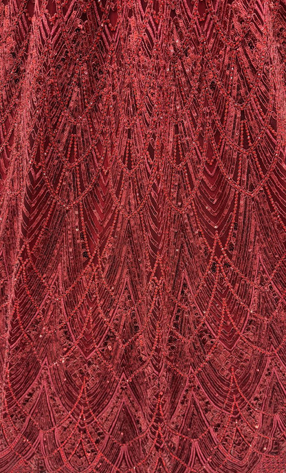 Red Pure Soft Net Heavy Embroidery Work Bridal Lehenga 