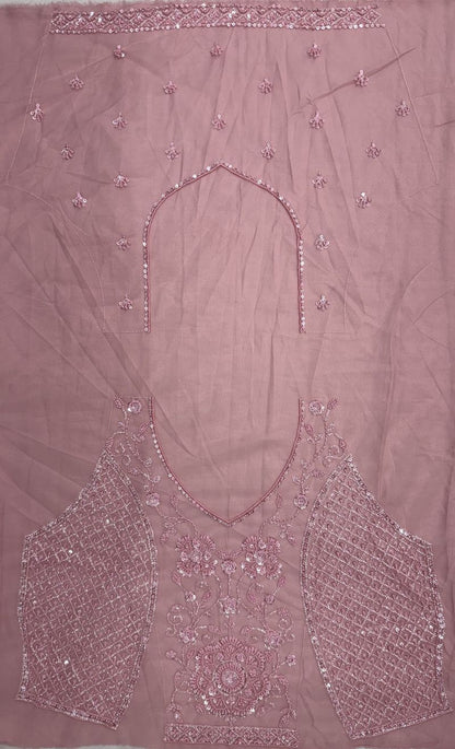 Pink Pure Heavy Net Motif Handwork Zari Sequins Work Bridal Lehenga Choli