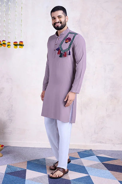Dusty Purple Color Formal Look for Mens Kurta