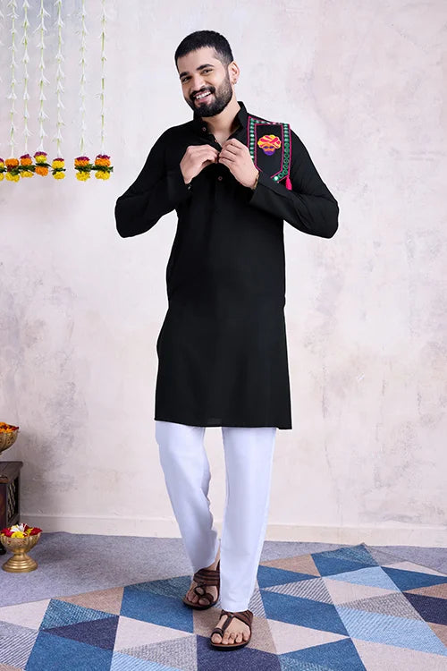 Black Color Rayon Navratri Special Men&