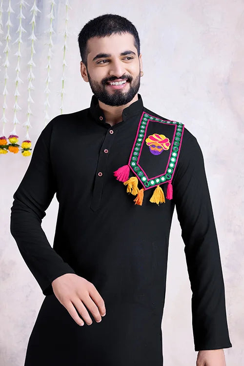 Black Color Rayon Navratri Special Men&