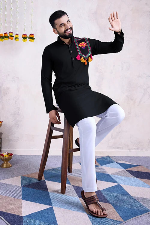 Black Color Rayon Navratri Special Men&