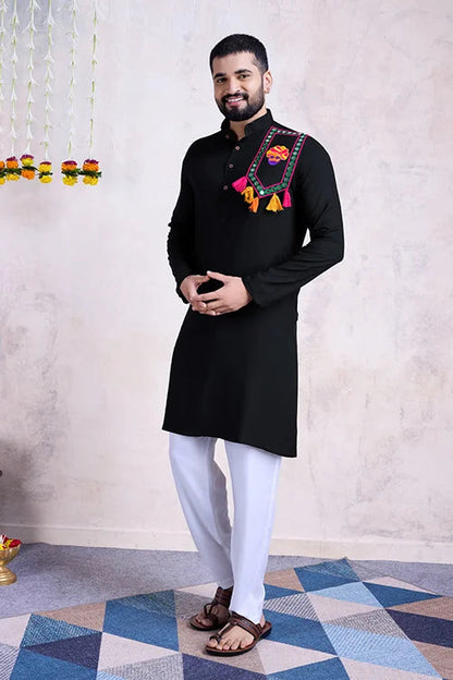 Black Color Rayon Navratri Special Men&