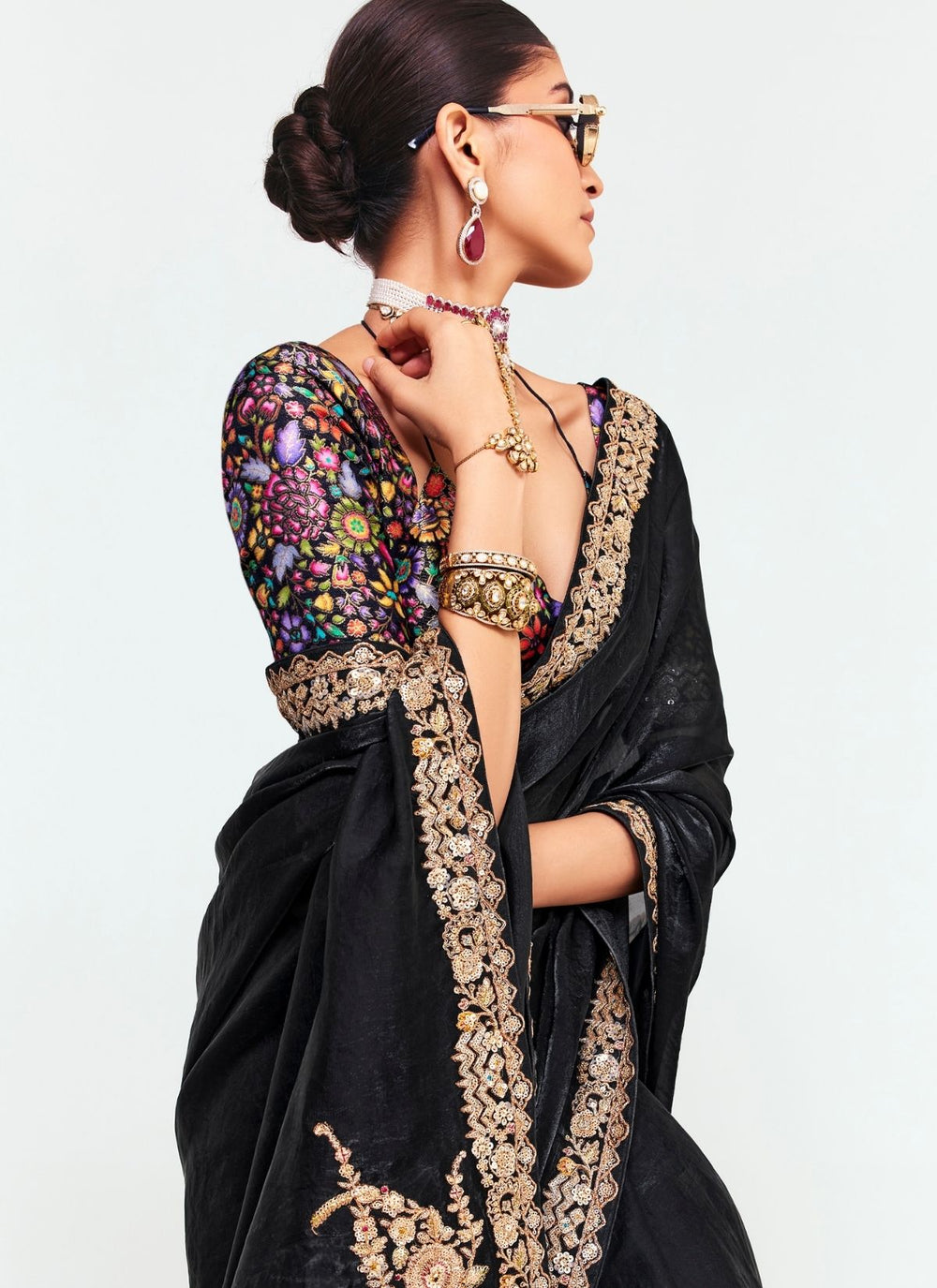 Black Pure Soft Fancy Febric Party Wear Premium Saree