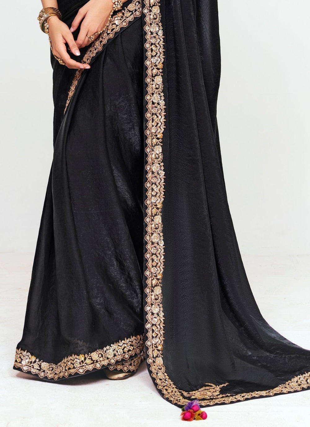Black Pure Soft Fancy Febric Party Wear Premium Saree