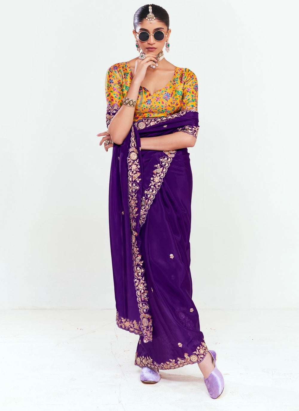 Royal Blue Pure Soft Fancy Febric Party Wear Premium Saree