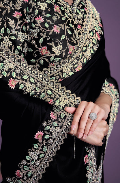 Crape Sartin Silk Saree
