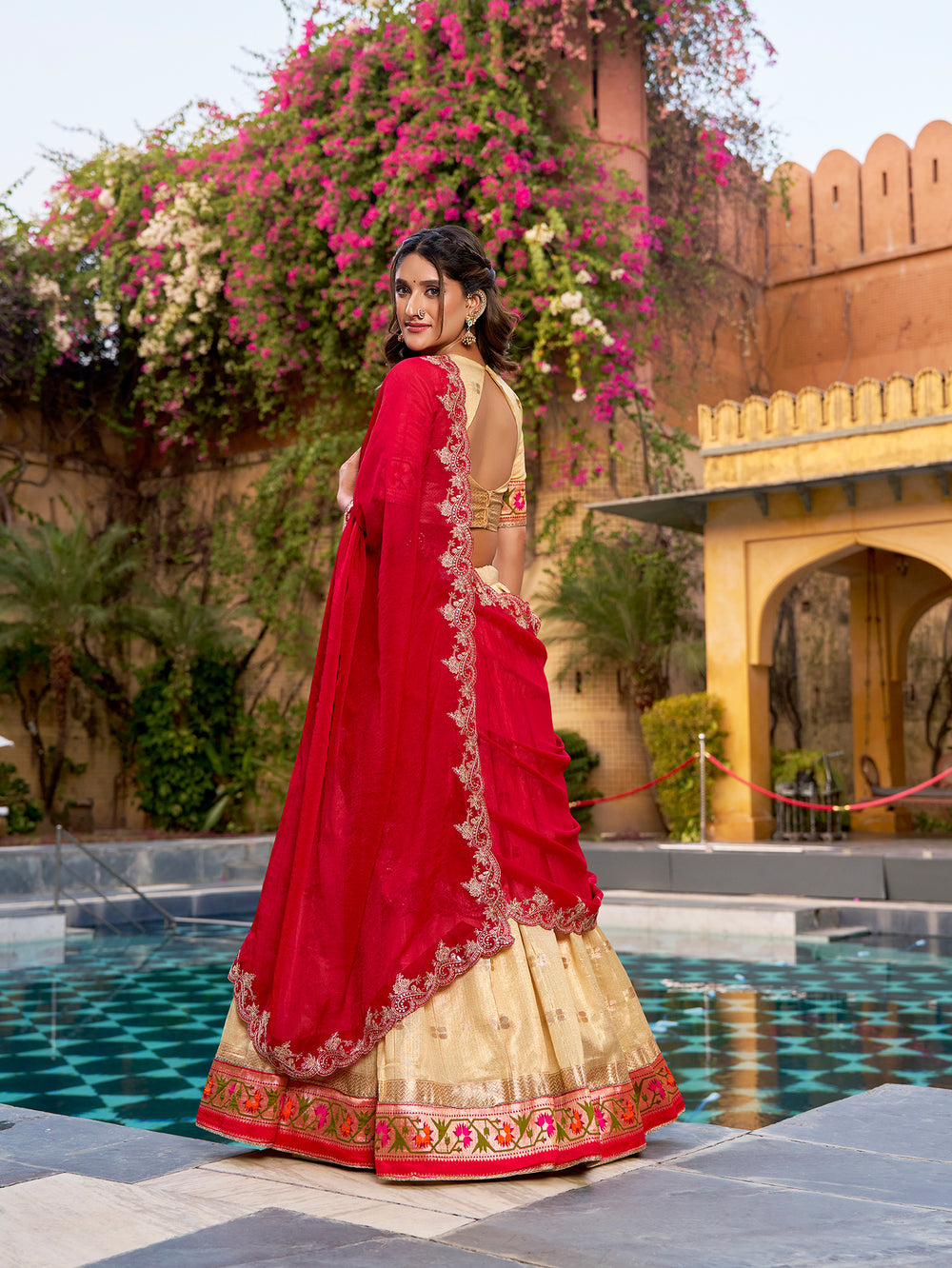 Yellow Pure Soft Slub Kota Zari Weaving Paithani Work Paithani Lehenga Choli