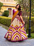 Wine Color Tie And Dye Printed Tasar Silk Lehenga Choli 