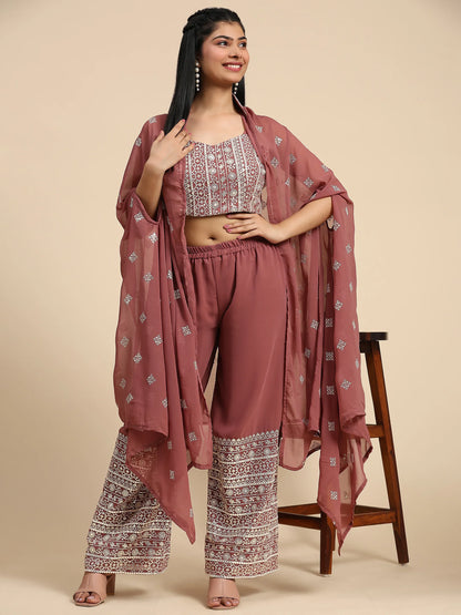 Beautiful Designer Occasion Wear Western Style Plazzo Suit