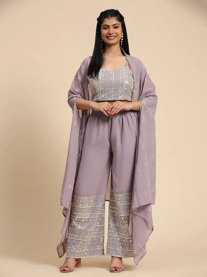 Beautiful Designer Occasion Wear Western Style Plazzo Suit