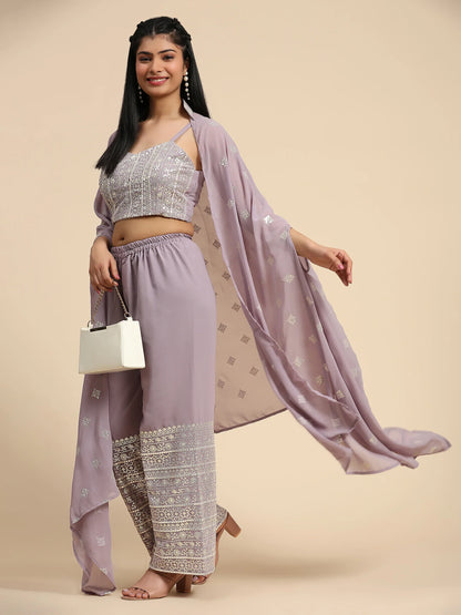 Beautiful Designer Occasion Wear Western Style Plazzo Suit